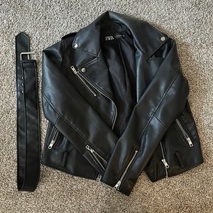 Zara vegan leather jacket